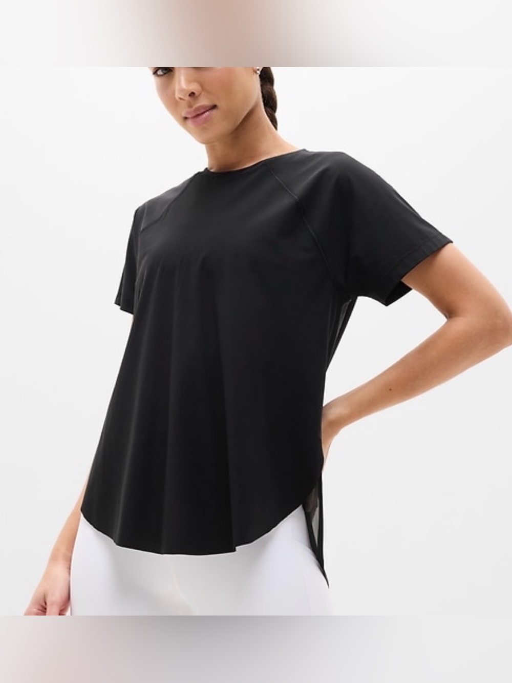 Athleta Ultimate Mesh Tee XS Activewear Gym Athletic Mesh Crew Neck Running
